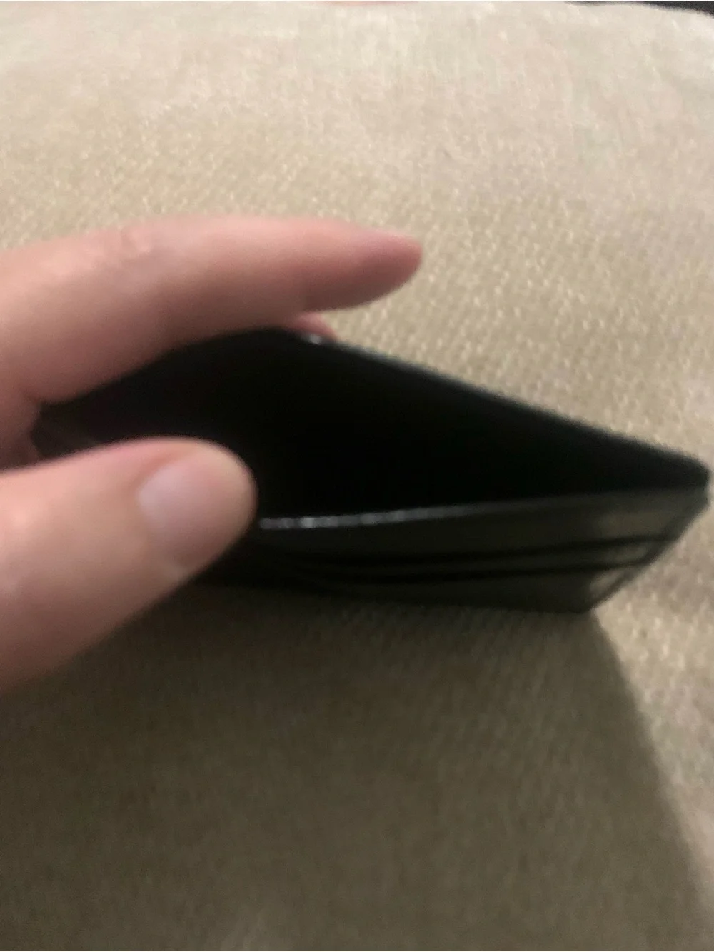Textured Black Leather Card & Key Holder